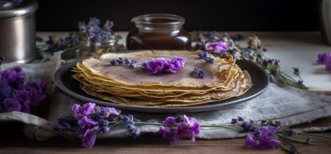 Rezept für Lavendelblüten-Pfannkuchen
