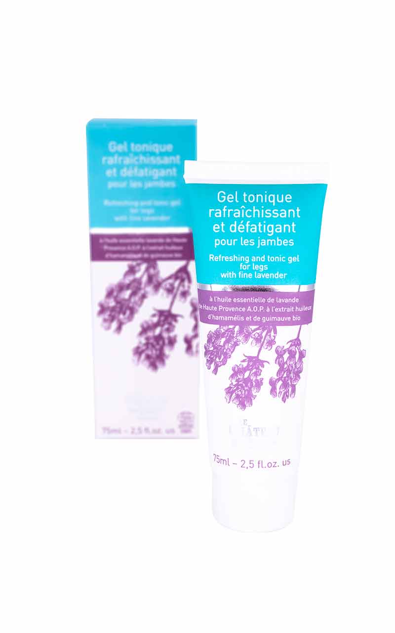 Refreshing tonic gel for the legs, certified organic lavender - 75ml tube